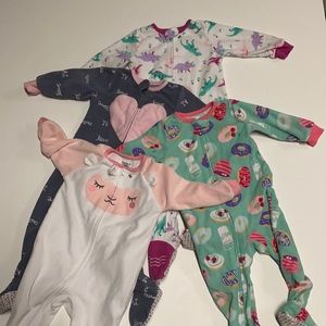 4 fleece girl sleepers size 18 month
